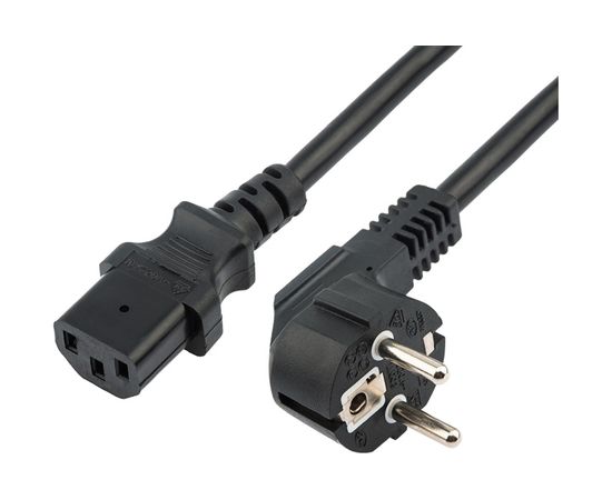 Сетевой шнур REXANT евровилка угловая - евроразъем С13, кабель 3x0,75 кв.мм, длина 1,8 метра 11-1121 