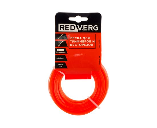 Леска для триммера 2,4 мм, 15 м, квадратная REDVERG 5014466 