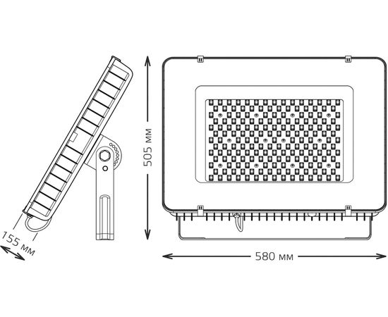 Линзованный прожектор GAUSS Qplus 400W 48000lm 6500K 175-265V IP65 графитовый LED 1/1 690511400L – изображение 2