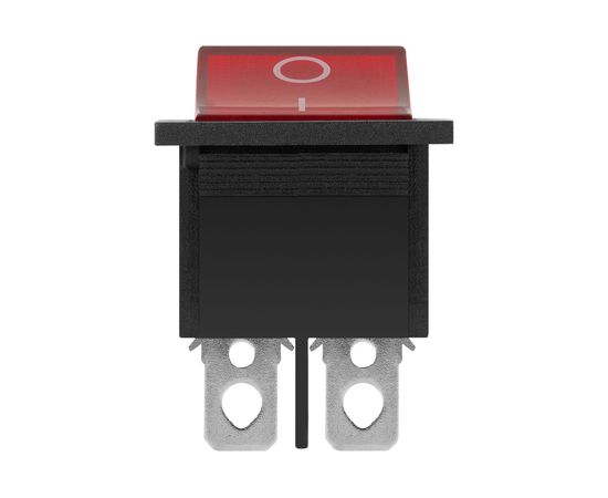 Клавишный выключатель duwi красный с подсветкой 6 контактов, 250В, 16А, ВКЛ-ВКЛ тип RWB-506, SC-767 26841 3 – изображение 2