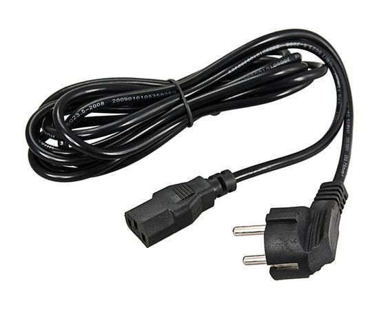 Сетевой шнур REXANT евровилка угловая - евроразъем С13, кабель 3x0,75 кв.мм, длина 1,8 метра 11-1121 – изображение 2