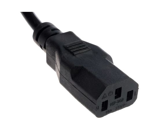 Сетевой шнур REXANT евровилка угловая - евроразъем С13, кабель 3x0,75 кв.мм, длина 1,8 метра 11-1121 – изображение 3