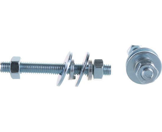 Шпилька DIN976 М8x70 ЕВРОПАРТНЕР в комплекте гайки DIN934 шайбы DIN 9021 и DIN127 Zn 2 шт. 12 0609 2 – изображение 4