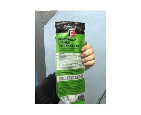 Нейлоновые стяжки FORTISFLEX КСС 4х250 мм черный 100 штук 49412 – изображение 5