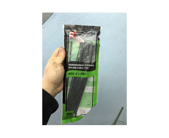 Нейлоновые стяжки FORTISFLEX КСС 4х250 мм черный 100 штук 49412 – изображение 7