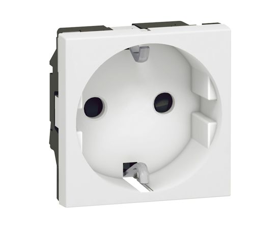 Механизм розетки Legrand 1-м СП Mosaic New 2модульный, с заземлением, белый Leg 077211 133881 