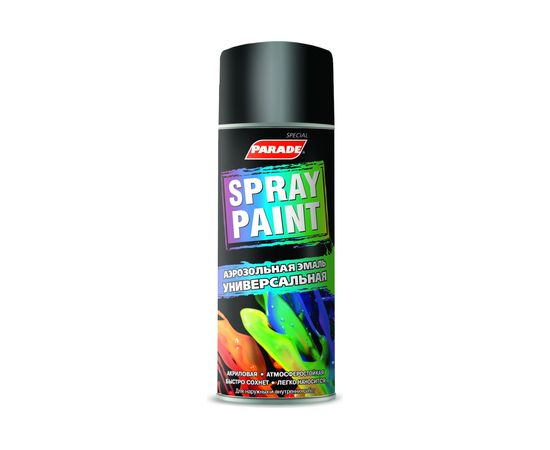Аэрозольная эмаль PARADE SPRAY PAINT RAL 9005 Черный глянцевый Лк-00008533 