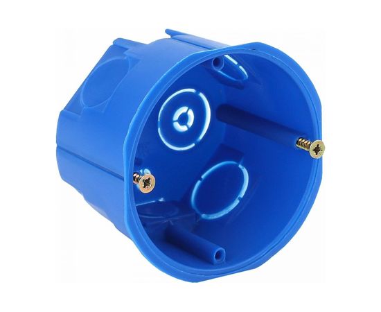 Установочная коробка ЭРА КУТ 68х45мм для твердых стен саморез. синяя IP20 Б0037429 