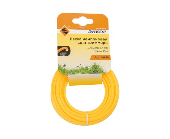 Леска нейлоновая для триммеров (2.4 мм; 15 м; звезда) Энкор 56659 