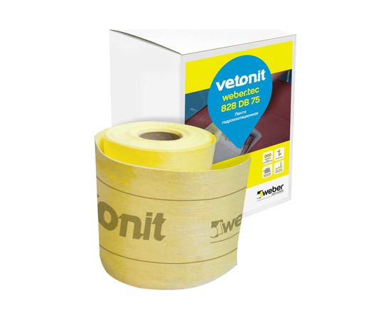 Эластичная изоляционная лента для герметизации Vetonit weber.tec 828 DB 75 10 м ролик 1023220 