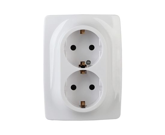Розетка ЭРА 12-2116-01 2X2P E Schuko, 16A-250В, IP20, винт, 12, белый Б0029238 
