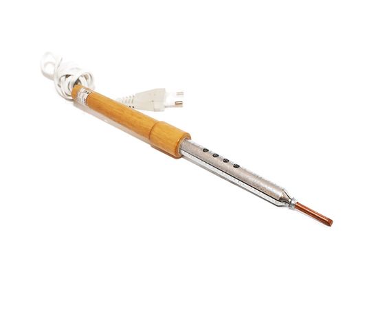 Электрический паяльник Точно-прочно 25W деревянная ручка 4263 