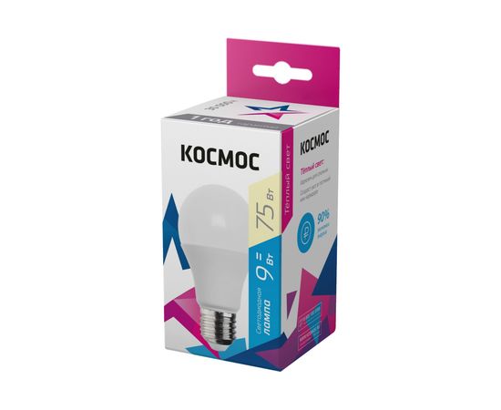 Светодиодная лампа КОСМОС А55 9W Е27 3000K LkecLED9wA55E2730 