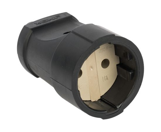 Штепсельное гнездо без заземления EKF, черное ПВХ 10A 250B ASGO10-30 