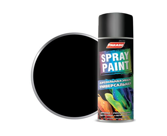 Аэрозольная эмаль PARADE SPRAY PAINT RAL 9005 Черный глянцевый Лк-00008533 – изображение 2