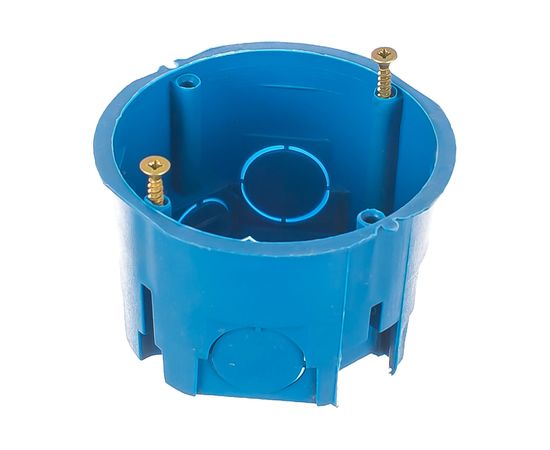 Установочная коробка ЭРА КУТ 68х45мм для твердых стен саморез. синяя IP20 Б0037429 – изображение 2