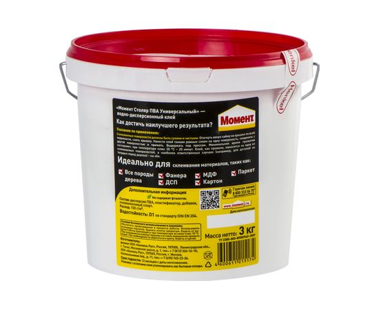 Универсальный клей Момент Столяр ПВА 3 кг 1960503 Б0023000 – изображение 2