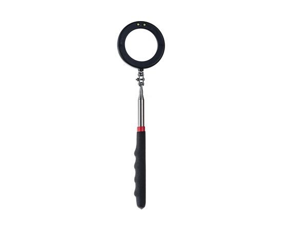 Телескопическое круглое зеркало с подсветкой, с резиновой ручкой ЭВРИКА ER-53035 – изображение 2