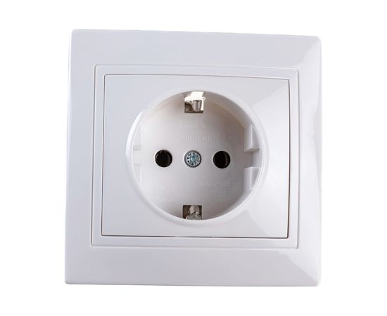 Розетка 1-местная IEK РС10-3-КБ с заземляющим контактом без защитной шторки 16А керамика КВАРТА ERK11-K01-16-K – изображение 2
