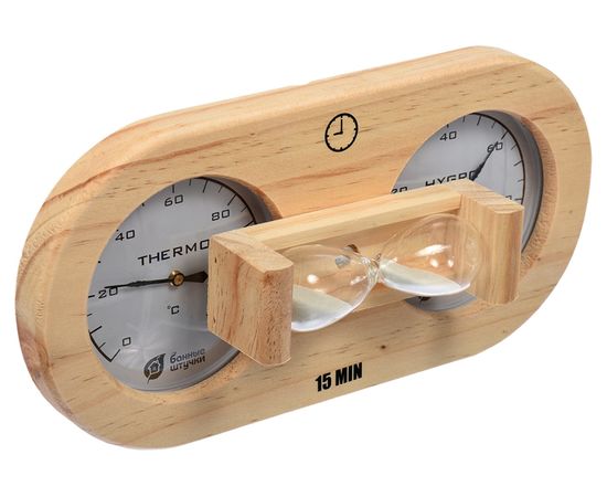 Термометр с гигрометром Банные штучки, Банная станция с песочными часами, 27х13.8х7.5 см 18028 – изображение 3