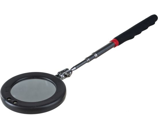 Телескопическое круглое зеркало с подсветкой, с резиновой ручкой ЭВРИКА ER-53035 – изображение 3