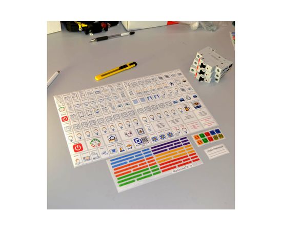 Набор наклеек на электрощит Маркировка 220 для электрических щитов до 96 модулей EL-ProMax – изображение 3