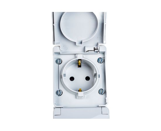 Розетка ЭРА 11260803 2x2PE вертикальная IP65, шторки, 16A 250В, ОУ, серый 5/5 Б0036003 – изображение 3