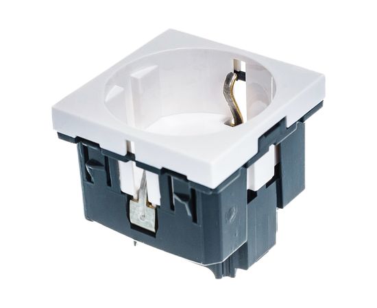 Механизм розетки Legrand 1-м СП Mosaic New 2модульный, с заземлением, белый Leg 077211 133881 – изображение 4