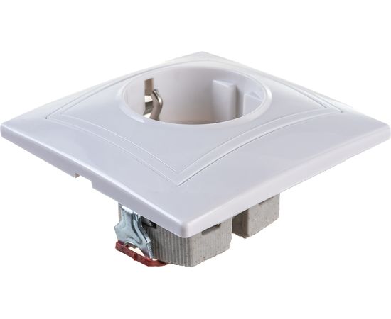 Розетка 1-местная IEK РС10-3-КБ с заземляющим контактом без защитной шторки 16А керамика КВАРТА ERK11-K01-16-K – изображение 4