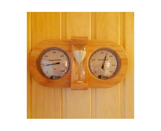 Термометр с гигрометром Банные штучки, Банная станция с песочными часами, 27х13.8х7.5 см 18028 – изображение 5