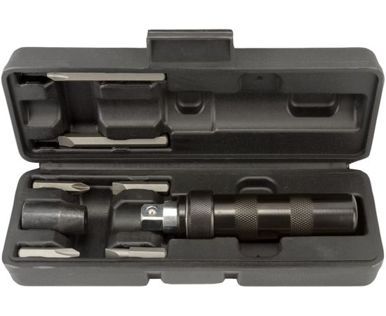 Ударная отвертка АвтоDело оксидирование, 6 насадок, футляр 40006 10512 – изображение 5