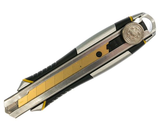 Строительный нож 18 мм в металлическом корпусе с винтовым зажимом Inforce 06-02-12 