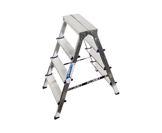 Двухсторонняя алюминиевая стремянка Алюмет AD A7204 