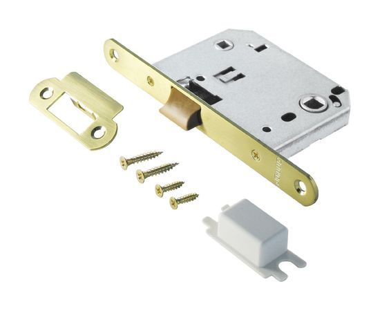 Защелка Аллюр (матовое золото; пластик; овальная планка 18 мм; без ручек; с фиксатором) 11559 