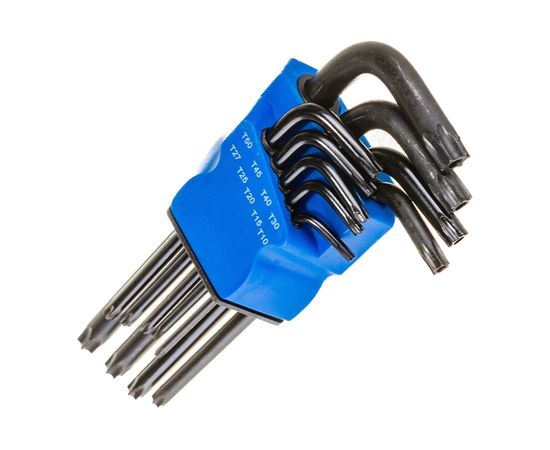 Набор ключей black TUNDRA TORX Tamper, удлиненные, CrV, TT10 - TT50, 9 шт. 2354403 
