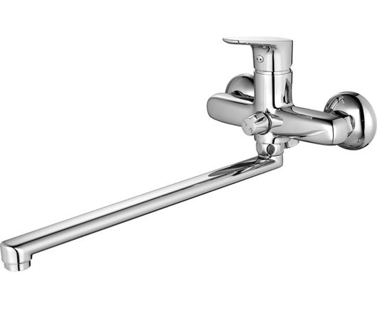 Смеситель для ванны IDDIS Zodiac ZODSBL2i10WA с длинным изливом с керамическим дивертором 