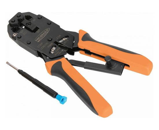 Обжимной профессиональный инструмент NIKOMAX 3 гнезда, торцевой, с храповиком NMC-2008AR 