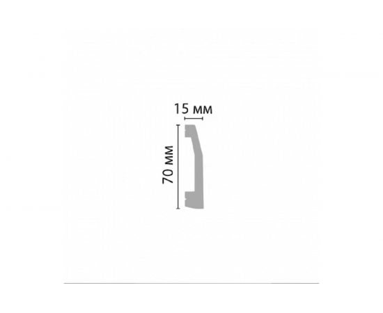 Напольный плинтус Stenopol ударопрочный влагостойкий под покраску 70х15х2000 мм C7125 – изображение 2