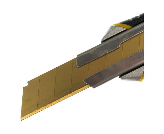 Строительный нож 18 мм в металлическом корпусе с винтовым зажимом Inforce 06-02-12 – изображение 2