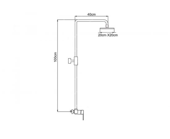 Душевая система LEDEME картридж 40 мм, с тропическим душем, L2409-1 65821 – изображение 2