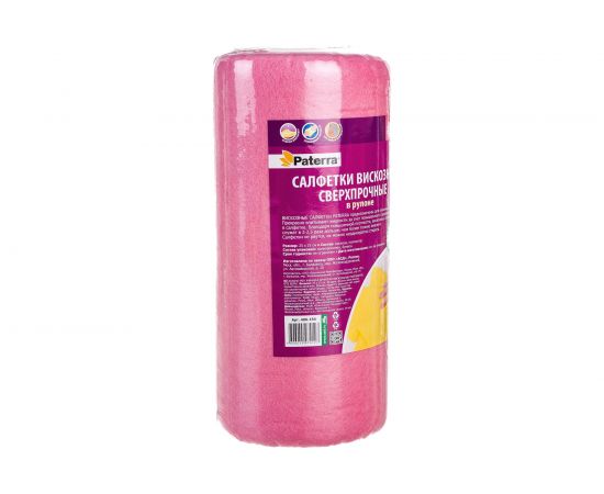 Салфетка PATERRA вискозная, сверхпрочная, 25 х 25 см, 40 шт в рулоне 406-154 – изображение 3
