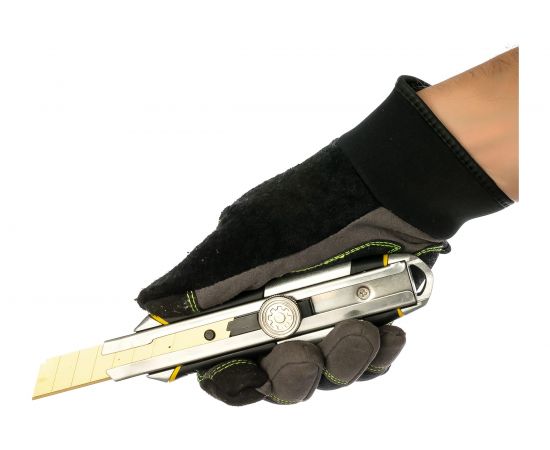 Строительный нож 18 мм в металлическом корпусе с винтовым зажимом Inforce 06-02-12 – изображение 3