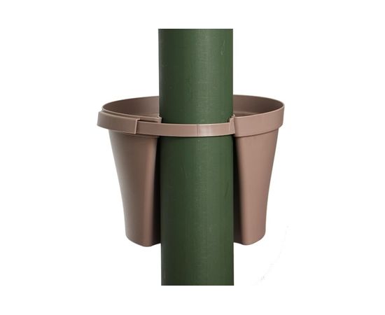 Цветочное кашпо на столб Протэкт 15х22 см, серо-коричневый КЦ-15 СК – изображение 4