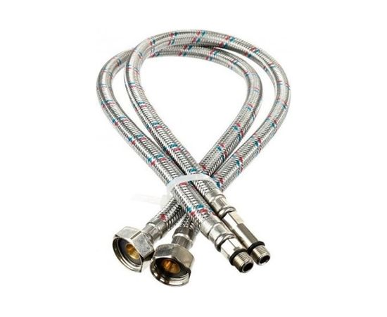 Гибкая подводка Mateu GR L1000 мм, штуцер М10х1х35 - гайка 1/2, штуцер М10х18 - гайка 1/2, блистер 2 шт 721100378 