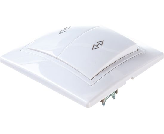 Проходной 2-клавишный выключатель IEK КВАРТА ВСп10-2-0-КБ, 10А, белый EVK22-K01-10-DM 