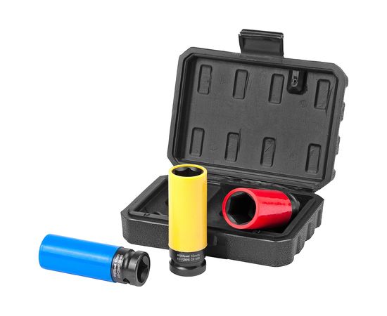 Набор головок ударных удлиненных тонкостенных 17,19,21 мм, 3 шт. AV Steel AV-729203 