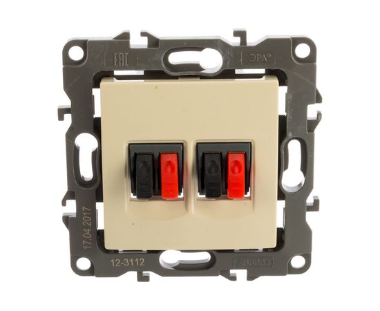 Двойная аудио розетка ЭРА 12-3112-02 IP20, 12, слоновая кость Б0027462 