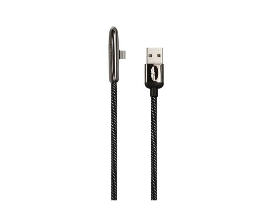 Дата-кабель USAMS U34 USB - Lightning с индикатором, боковой, черный SJ362USB01 УТ000019978 