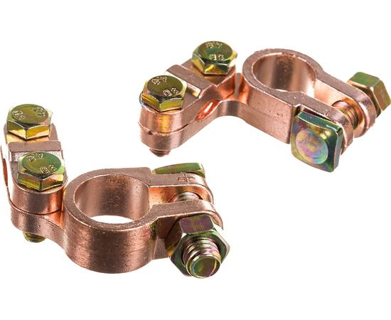 Клеммы General Technologies АКБ под планку 2 шт "+" "-" Тип EURO /цинковый сплав/ GT-M060012 