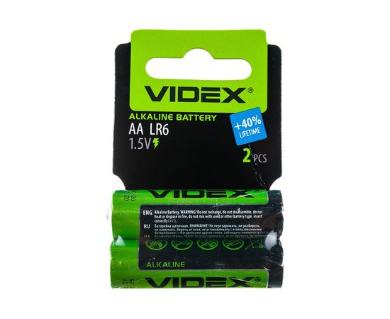 Алкалиновый элемент питания Videx, АА/LR6 2 in на блистере VID-LR6-2SC 